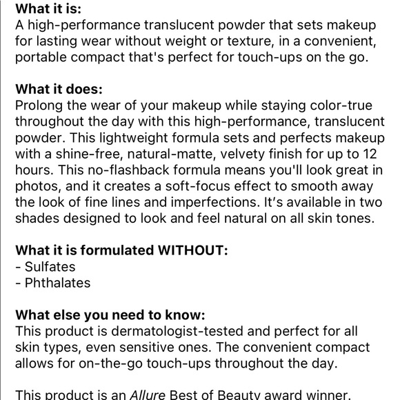 Laura Mercier medium deep translucent pressed setting powder make up compact - Picture 8 of 10